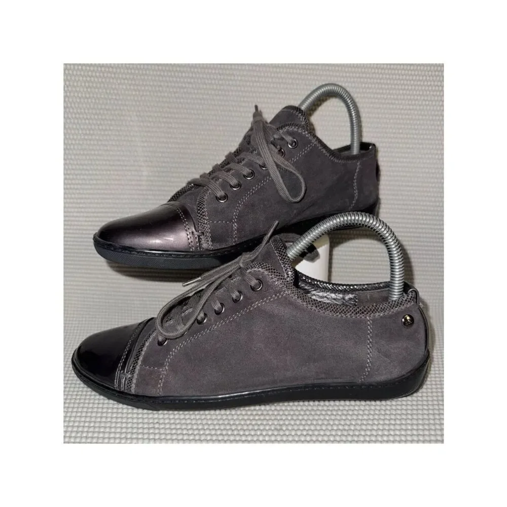 AGL Resort Brown Gray Suede Cap Toe Lace Up Leather Low-Top Sneakers Size 37 (7)